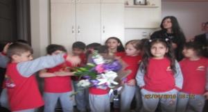 Erce anaokulu öğrencilerinden 23 Nisan Ulusal Egemeenlik ve Cocuk Bayramı nedeniyle ziyaret