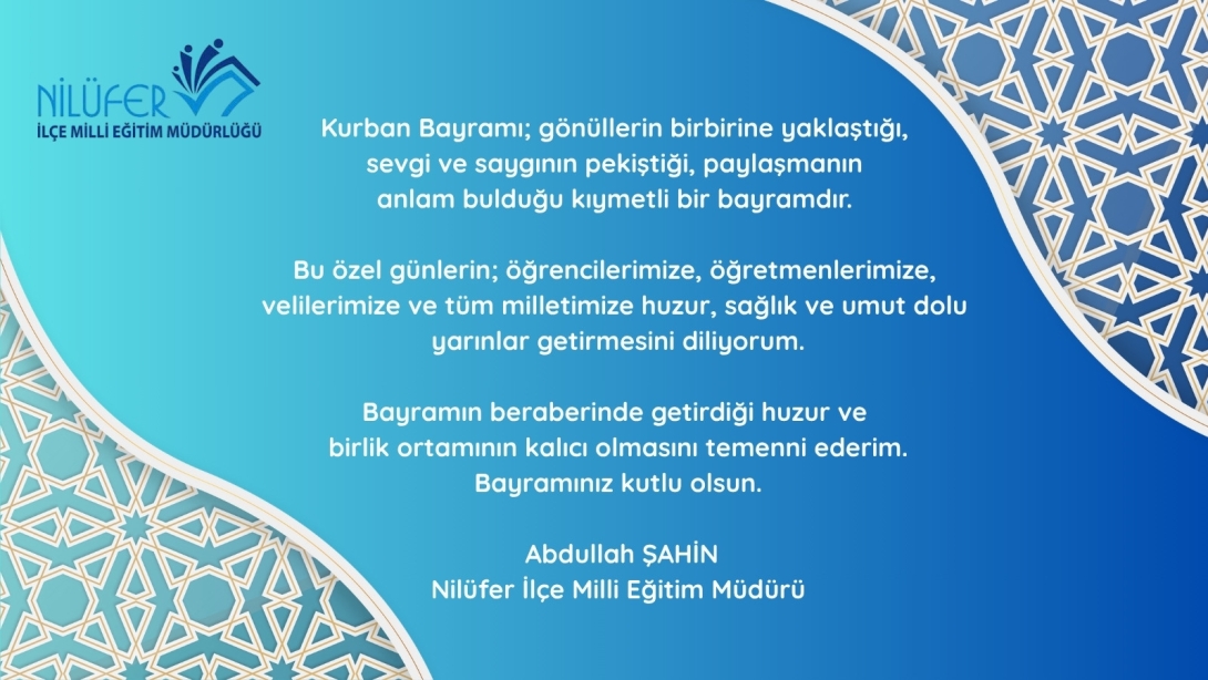 KURBAN BAYRAMI MESAJI
